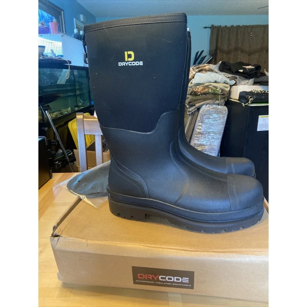 Drycode mens boots 14 Rain Mud Waterproof Black